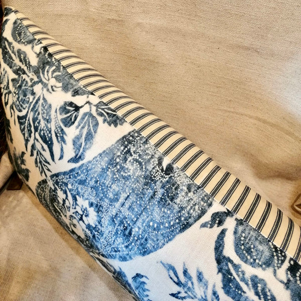 Caldbeck Blue & White Linen Cushion