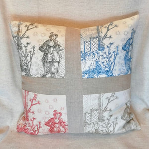 French Toile De Jouy Fabric Cushion