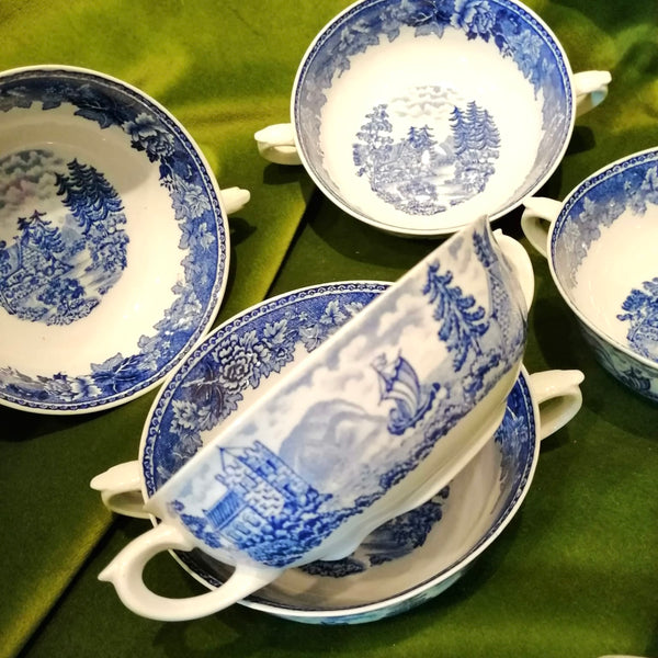 Set of 6 Porcelain Dessert Dishes