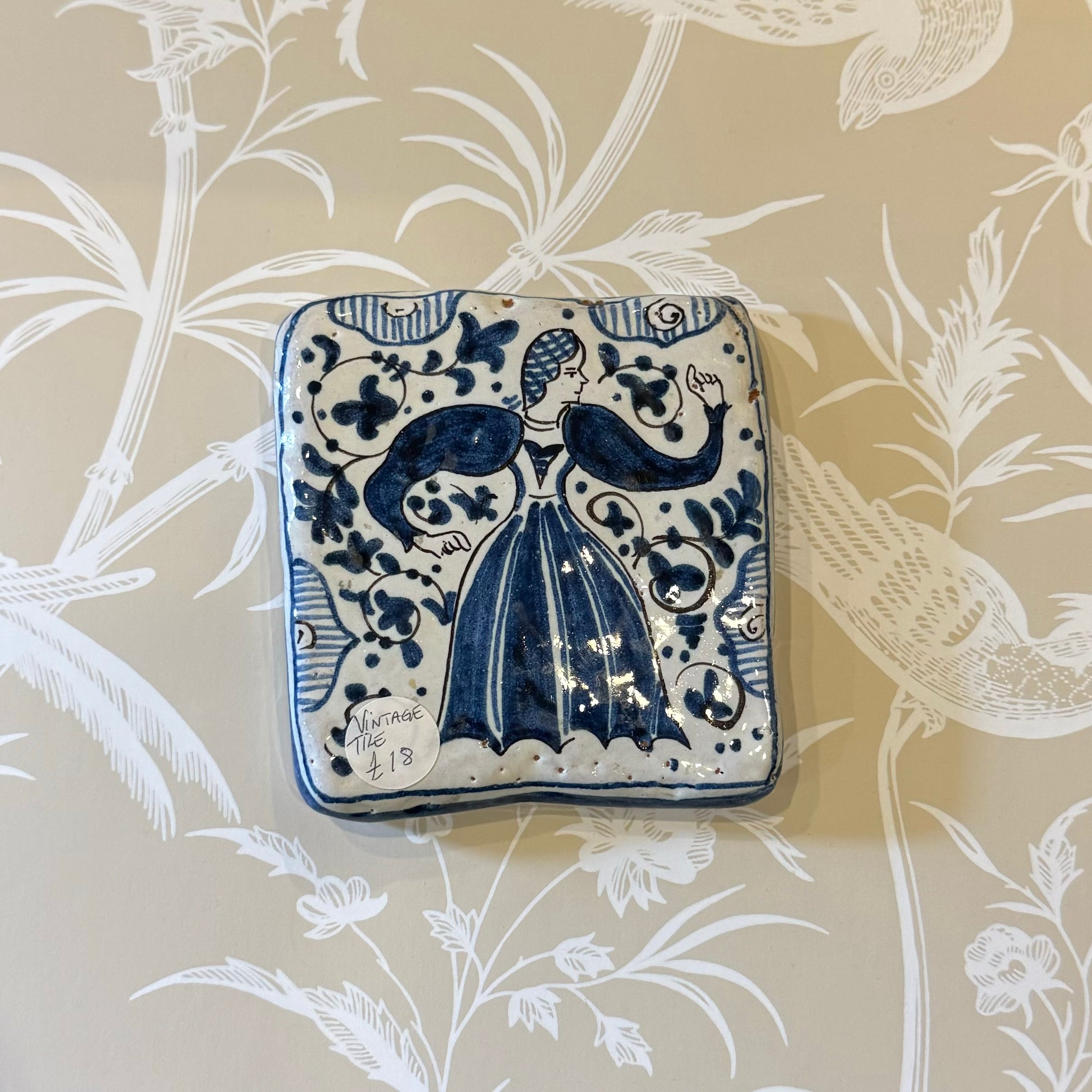 Vintage Hand Painted Tile