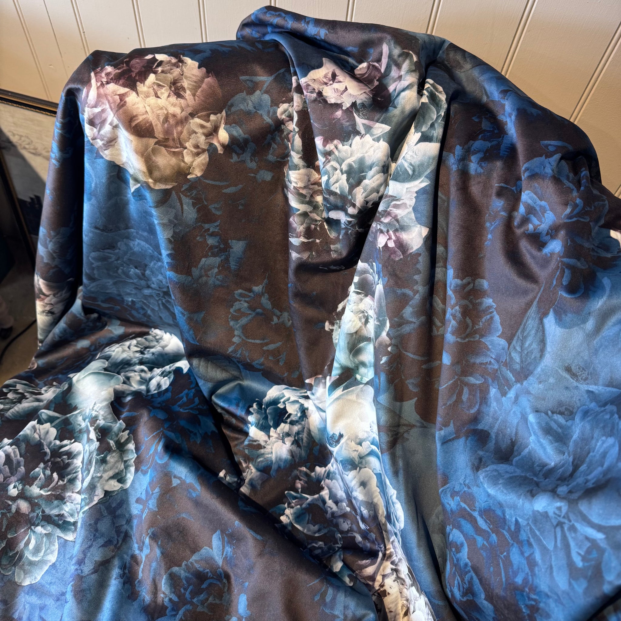 Floral Blue Toned Velvet