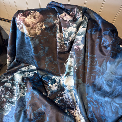 Floral Blue Toned Velvet