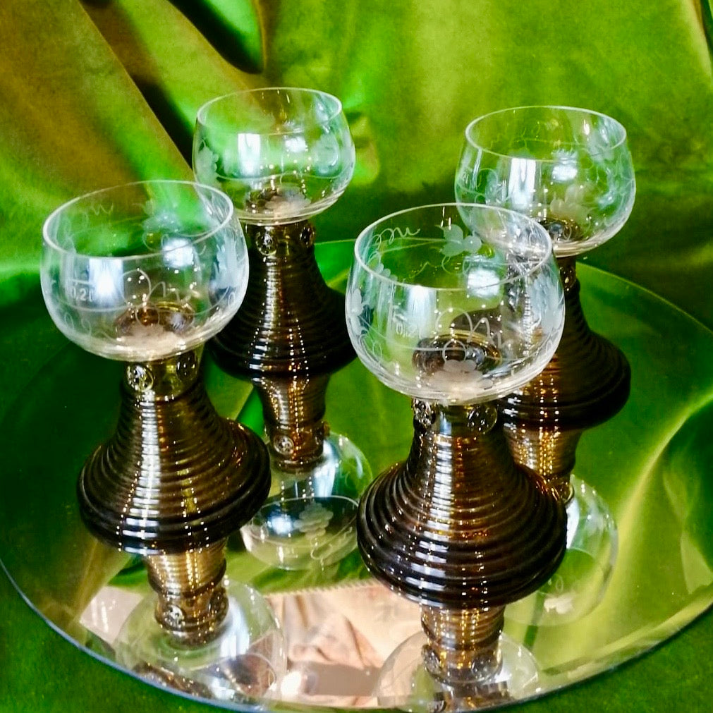 Set of Four Vintage Wine Glasses