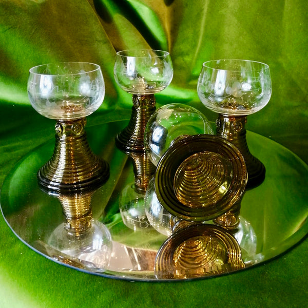 Set of Four Vintage Wine Glasses