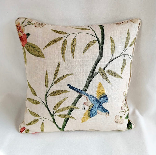 G.P.J Baker Perandor Print Linen Cushion - Bird