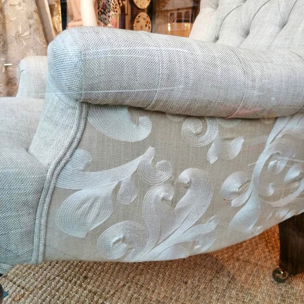 Reupholstered Buttoned Vintage Chair