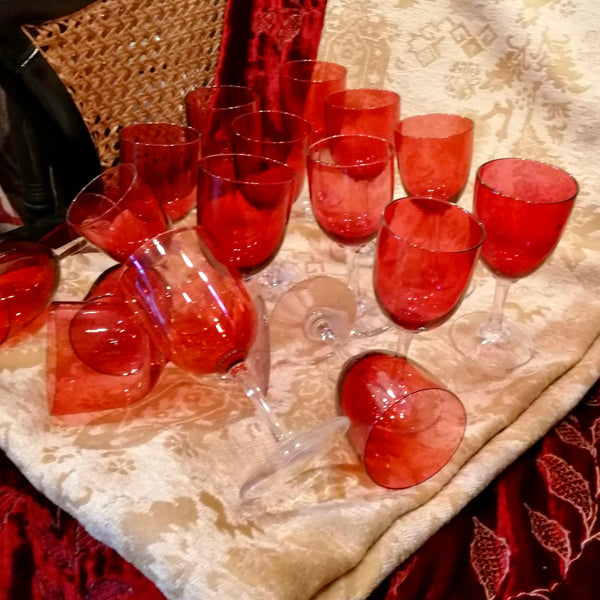 Vintage Ruby Wine Glasses