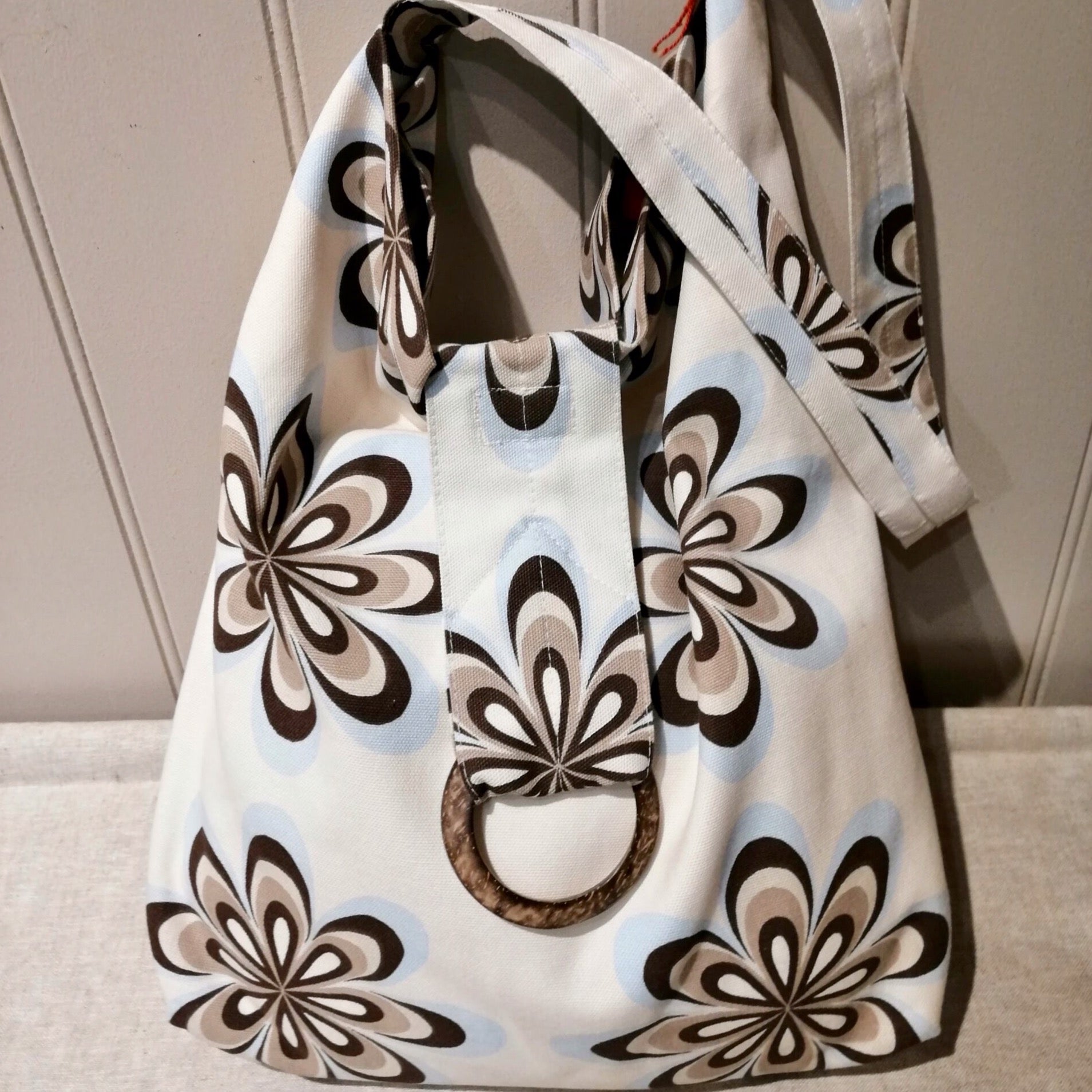 Lined Floral Shoulder Bag