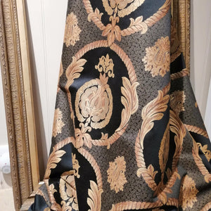 Upholstery Black & Gold Pattern Fabric