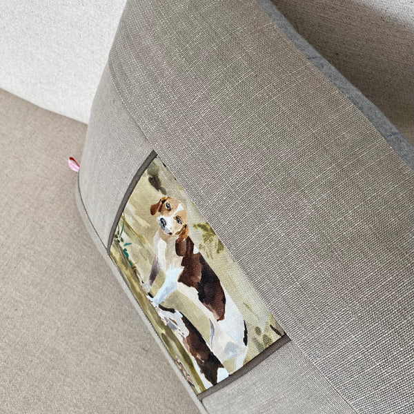 Mulberry Hound Linen Panel Cushion