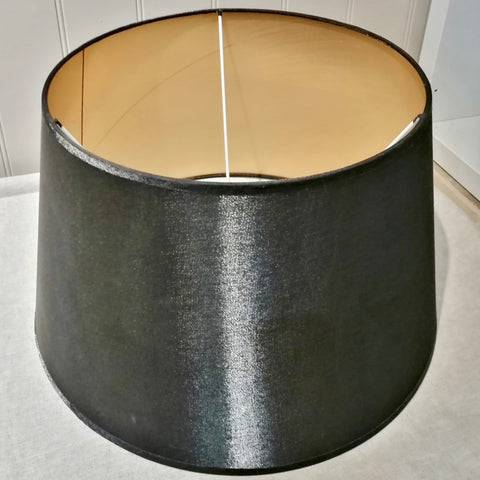 Large Black Lampshade with Gold Lining