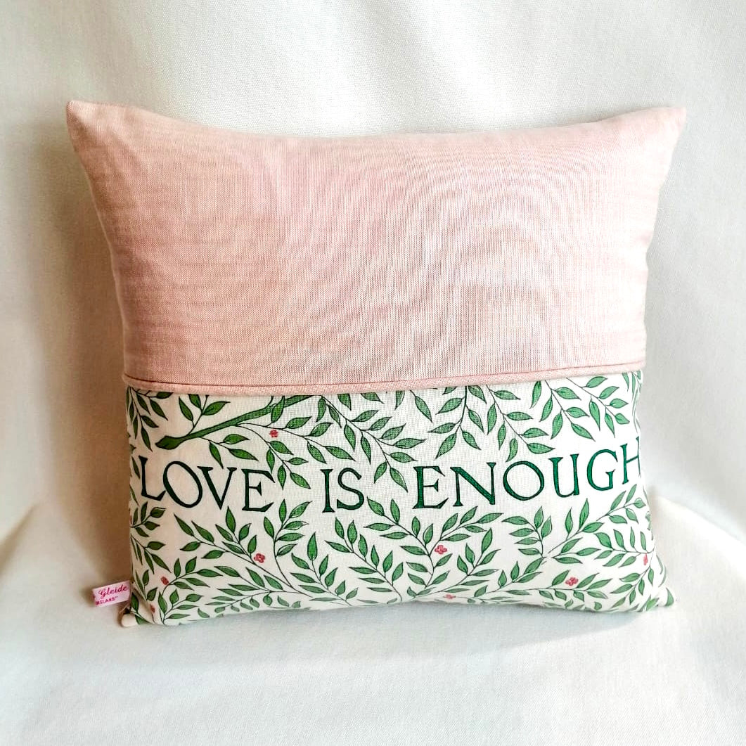 Pink & Green Love Is Enough Cushion