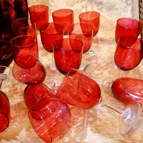 Vintage Ruby Wine Glasses